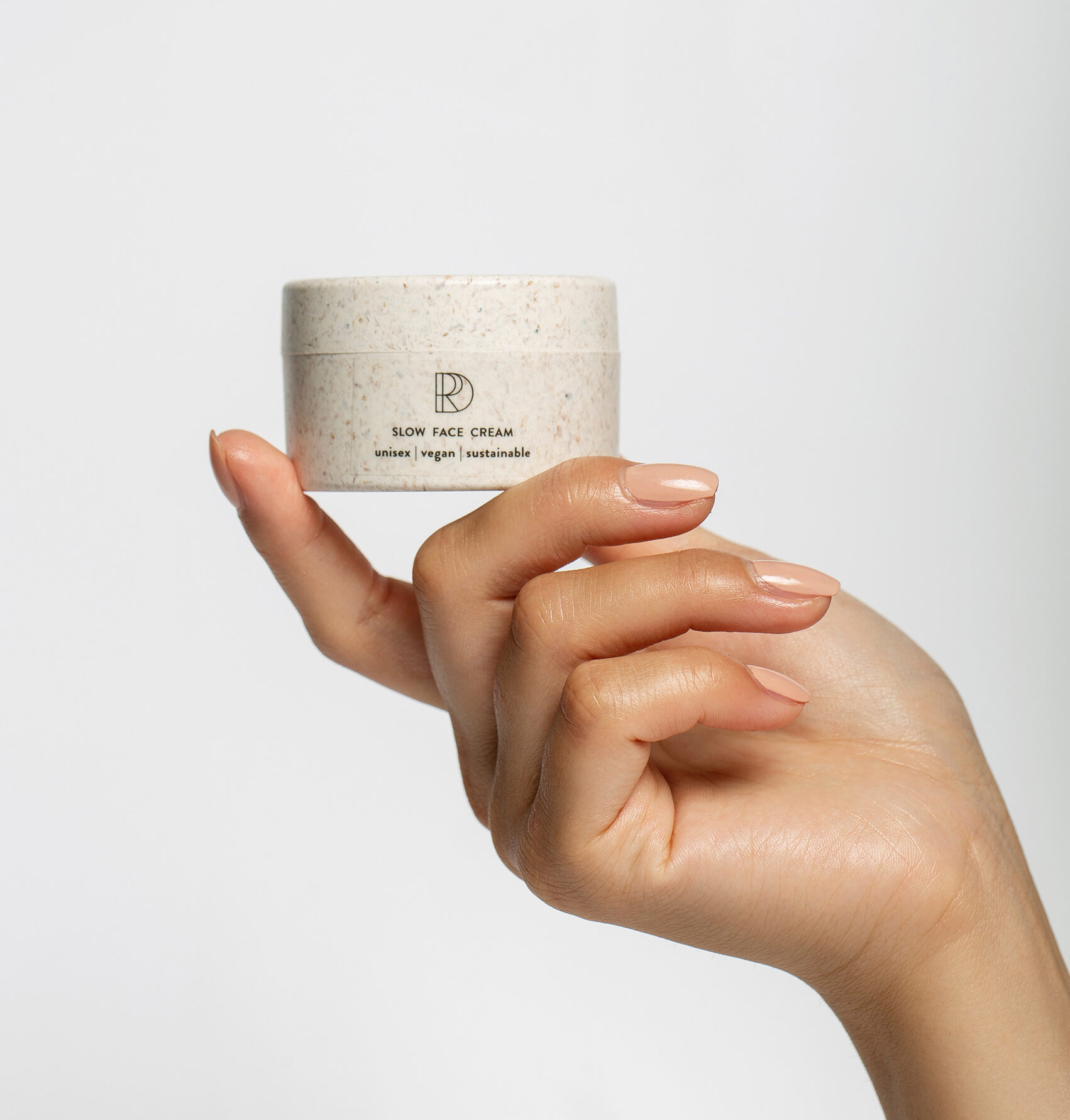 RDP Slow Face Cream. Packaging made with beautiful, functional and sustainable Sulapac material.