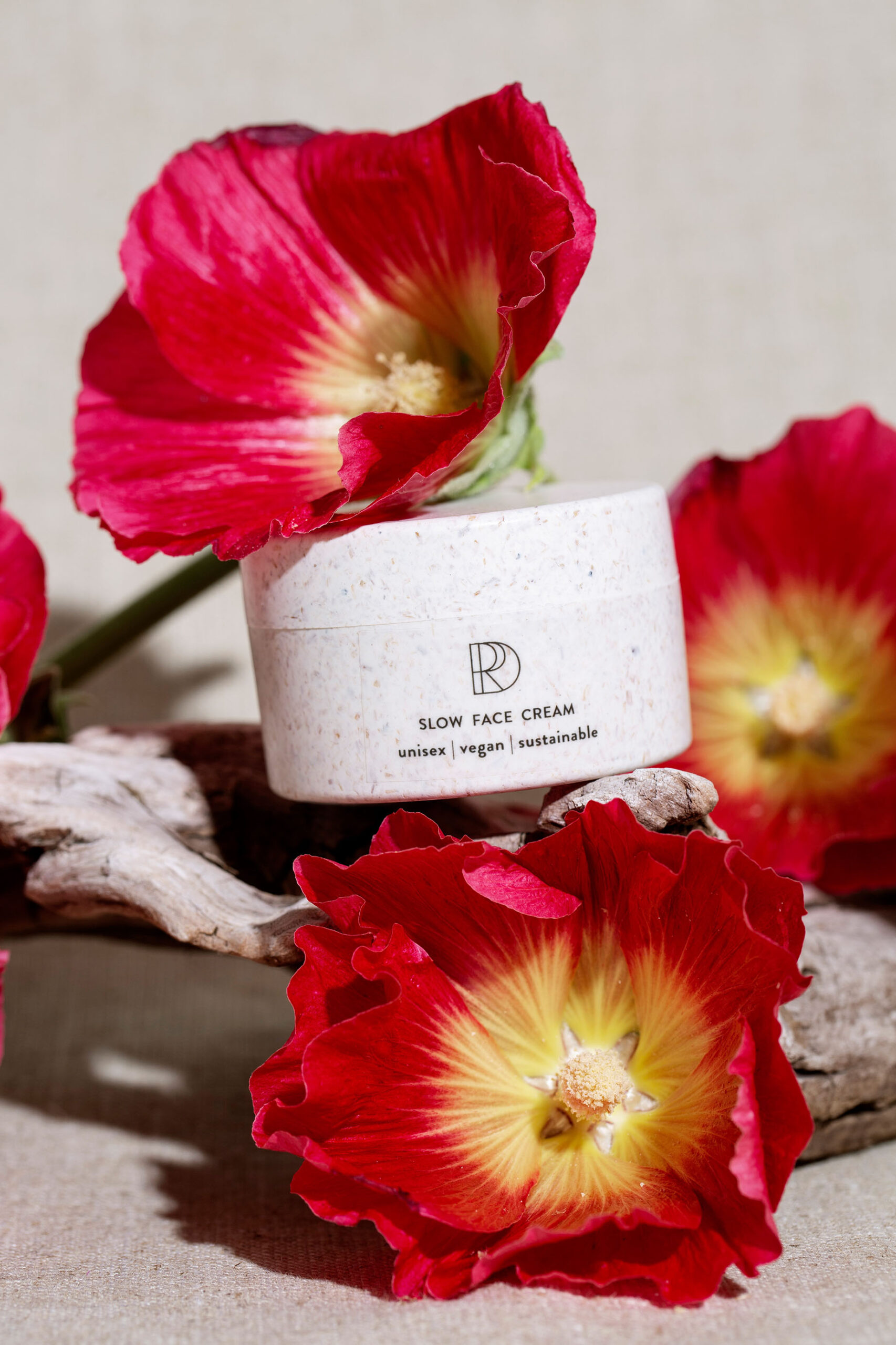 RDP Slow Face Cream. Packaging made with beautiful, functional and sustainable Sulapac material.